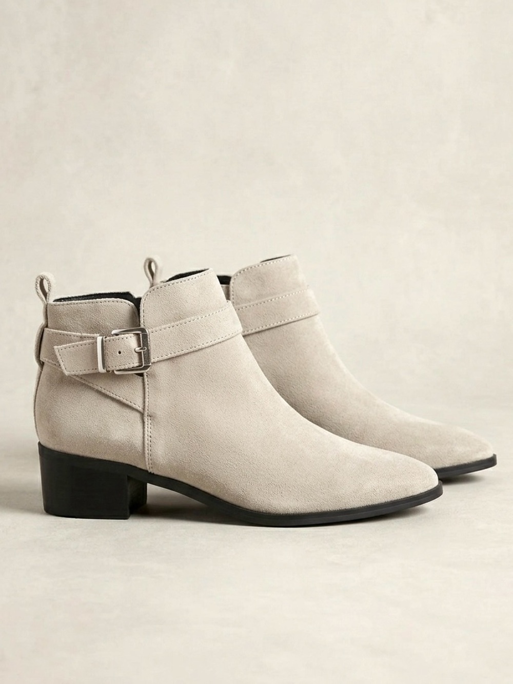 Marc Fisher “Ireene” Pointed Toe Suede Ankle Boots Beige US 8.5 M NWOT